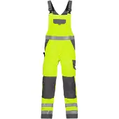 Dassy Toulouse Warnschutz Latzhose mit Kniepolstertaschen - neongelb/zementgrau - 56+5cm