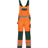 Dassy Toulouse Warnschutz Latzhose mit Kniepolstertaschen - neonorange/flaschengrün - 58-5cm