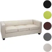 Generique 3er Sofa Couch Loungesofa Lille Kunstleder, creme