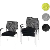 Generique 4er-Set Besucherstuhl Tulsa, Konferenzstuhl stapelbar, Stoff/Textil ~ Sitz schwarz, Rückenfläche sch