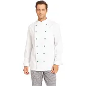 Leiber Kochjacke, Herren, Baumwolle, weiß, Bäckerjacke ideal zum Kochen oder Backen, Größe: 58