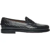 Sebago für Damen. 78118KW Dan Studs Leder Loafers schwarz (41), Wohnung, 1 bis 3 cm, Keine, Lässig, Party, Klassisch