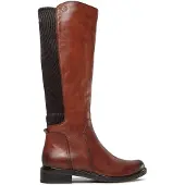 Caprice Damen under the knee Stiefel/ Reiterstiefel Braun Leder-Synthetik-Mix Größe: 51/2