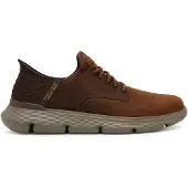 SKECHERS für Herren. 205046 Garza Gervin Braun Leder Turnschuhe (45), Wohnung, Schnürsenkel, Lässig