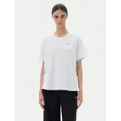 EA7 für Damen. 7W000029_AF10373 Core Lady T-Shirt aus Stretch-Baumwolljersey mit weißem V-Ausschnitt (XS), Lässig, Sportlich, Baumwolle, Mul