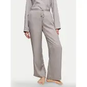 Triumph Homewearhose "Silky Sensuality Trousers", Damen, Gr. 42, N-Gr, grau (silent grau), Satin, 100% Lyocell, unifarben, bequem knöchellang, Hosen Homewearhose, mit Monogram-Jaquard