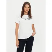 Tommy Hilfiger T-Shirt Script WW0WW43459 Écru Regular Fit 42