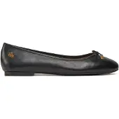 Ralph Lauren für Damen. 802940603001 Jayna-Ballerinas aus schwarzem Leder (38), Wohnung, Keine, Lässig, Klassisch