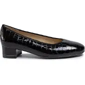 Ara Pumps "GRAZ", Damen, Gr. 6,5, Leder, schwarz, Lackleder, Reptilienprägung, glänzend, Schuhe Pumps, Abendschuh, Festtagsschuh, Blockabsatz, mit Reptilprägung