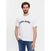 Pepe Jeans T-Shirt "CLEMENT", Herren, Gr. S, weiß, Jersey, Obermaterial: 100% Baumwolle, bedruckt, regular fit, Rundhals, Shirts T-Shirt