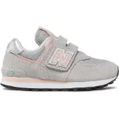 New Balance 574 Core Hook and Loop Rain Cloud Pink Haze (PS) - EU 32