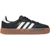 Adidas Sneaker ORIGINALS "SAMBA", Damen, Gr. 38,5, schwarz-weiß (core schwarz, ftwr weiß, gold metallic), Leder, Synthetik, Schuhe Sneaker