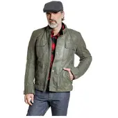 Detlev Louis DL-JM-11 Waxcotton Motorrad-Jacke Herren Baumwolle grün, 48