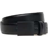 Calvin Klein Ledergürtel "TITLECASE PLAQUE BUCKLE 32MM", Herren, Gr. 85, schwarz (schwarz, schwarz), Rindsleder, unifarben, Gürtel Ledergürtel, Größenverstellbar