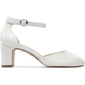 Tamaris Damen Pumps Leder Fesselriemen stoßdämpfender Blockabsatz 1-22401-42, Größe:41 EU, Farbe:Weiß