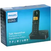 Philips Festnetztelefon D2651B/01 Schnurlos mit Anrufbeantworter, 1.6" Display, Telefonbuch, Schwarz