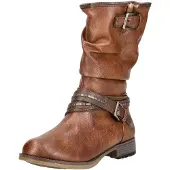 Mustang Damenschuhe Schaftstiefel Gefüttert Braun Freizeit