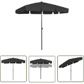 The Living Store Strandschirm Schwarz 200x125 cm