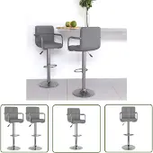 The Living Store Barhocker 2 Stk. Grau Kunstleder