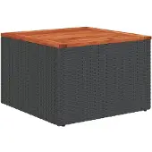 vidaXL 8-teiliges Gartensofa-Set mit Kissen, schwarzes Polyrattan