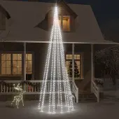 vidaXL LED-Weihnachtsbaum für Fahnenmast Kaltweiß 732 LEDs 500 cm - Weihnachtsbeleuchtung