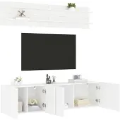 vidaXL 6-tlg. Wohnwand Weiß Holzwerkstoff