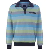 Babista Sweatshirt "Sweatshirt OLAMAR", Herren, Gr. L, blau (türkis gestreift), Obermaterial: 100% Baumwolle CO., Sweatshirts Sweatshirt