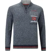 Jan Vanderstorm Troyer "Pullover CAJETAN", Herren, Gr. 6XL, blau (dunkelblau melange), Obermaterial: 50% Baumwolle CO. 50% Polyacryl PAN., unifarben, normal, ohne Ausschnitt, Pullover Troyer