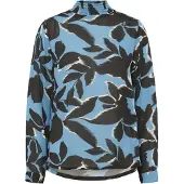 Kaffe Langarmbluse "Damen Bluse langarm KAamber", Damen, Gr. 46, blau (windward blau, schwarz flower), Obermaterial: 100% Viskose LENZING ECOVERO CV LenzEcov., Blusen Langarmbluse