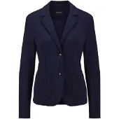 MADELEINE Jerseyblazer "Blazer Jersey-Blazer mit Reverskragen", Damen, Gr. 40, blau (nachtblau), Obermaterial: 50% Polyamid PA. 45% Viskose CV. 5% Elasthan EL., Modern, normal, Blazer Jerseyblazer