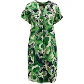 MADELEINE Sommerkleid "Tunikakleid Midi-Kleid mit grafischem Print", Damen, Gr. 38, N-Gr, grün (grün, marine, ecru), Obermaterial: 100% Viskose CV., Modern, Serafino, Kleider Sommerkleid