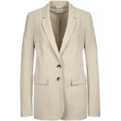 MADELEINE Jackenblazer "Blazer Floraler Jersey-Blazer in langer Form", Damen, Gr. 38, grau (kiesel), Obermaterial: 65% Viskose CV. 30% Polyamid PA. 5% Elasthan EL., Modern, normal, Blazer Jackenblazer