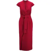 MADELEINE Midikleid "Kleid Elegantes Midi-Kleid in Wickeloptik", Damen, Gr. 34, N-Gr, rot, Obermaterial: 88% Polyester PES. 12% Elasthan EL., Modern, normal, Kleider Midikleid