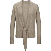 MADELEINE Kaschmirstrickjacke mit V-Ausschnitt in berber / melange | Gr.: 40