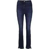 MADELEINE Regular-fit-Jeans "Jeans Five-Pocket-Hose mit schrägem Beinsaum", Damen, Gr. 36, N + K Gr, blau, Obermaterial: 99% Baumwolle CO. 1% Elasthan EL., Modern, normal, Jeans Regular-fit-Jeans
