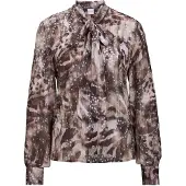 MADELEINE Hemdbluse "Bluse Hemdbluse mit Print und Stehkragen", Damen, Gr. 34, braun (espresso, multicolor), Obermaterial: 100% Polyester PES., Modern, normal, Blusen Hemdbluse