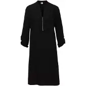 MADELEINE Shirtkleid mit Rundhals mit V-Schlitz in schwarz | Gr.: 42