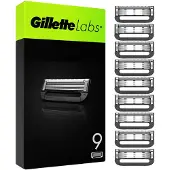Gillette Labs Rasierklingen mit fünf Klingen für Rasierer mit Peeling-Riegel, 9 Stück