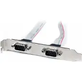 StarTech.com .com 2 Port Seriell DB9 Slotblech mit 10 Pin Pinheader Kabel, 2 x DB-9, 2 x IDC, Silber, Weiß
