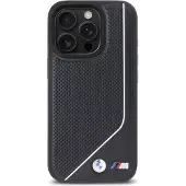 BMW BMHMP16L23PUCPK iPhone 16 Pro, 6,3 Zoll, Schwarz, Hartschalenhülle, M, Perforierte, gewundene Linie, MagSafe-kompatibel