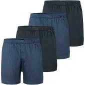 Schiesser Boxershorts "Boxershort 4er Pack", Herren, Gr. 4XL, blau (dunkelblau), Obermaterial: 100% Baumwolle CO., Unterhosen Boxershorts
