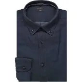Olymp Langarmhemd , Herren, Gr. M, N-Gr, blau (marine), Twill, Obermaterial: 100% Baumwolle, regular fit normal, Manschette, Hemden Langarmhemd, Button-down-Kragen, regular fit, casual, Topseller