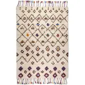Theko Orientteppich "Nomadic 1" Gr. 4, beige, B:160cm H:20mm L:230cm, Schurwolle, Teppiche, Orientteppich, reine Wolle, handgewebt, Rauten Design, mit Fransen