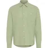 Blend Leinenhemd "Leinenhemd BHBay Linen", Herren, Gr. XL, N-Gr, grün (oil grün), Obermaterial: 55% Leinen LI. 45% Baumwolle CO., Hemden Leinenhemd