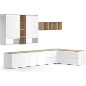 Vicco Wohnwand Wido Weiß/Sonoma 9 Teile, Model 51728