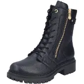 Rieker Winterstiefelette , Damen, Gr. 38, Warmfutter, schwarz, Lederimitat, unifarben, Schuhe Winterstiefelette, Schnürboots, Schnürstiefelette, Blockabsatz, mit markanter Profilsohle, Topseller