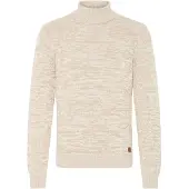Blend Rollkragenpullover "Rollkragenpullover BHDami", Herren, Gr. S, weiß (bone weiß), Obermaterial: 70% Baumwolle CO recyc.. 30% Polyester Pol. recyc.., Pullover Rollkragenpullover