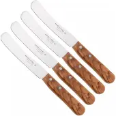 Knivesandtools Traditional Buckels, rostfreier Stahl, Olivenholz, Buckelsmesser, Frühstücksmesser, 4-teilig