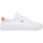 Tommy Hilfiger Vulc Canvas Damenschuhe Schnürschuhe Weiß Freizeit
