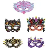 Janod Scratch Art Party Masks, Karton, Holz